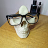 Skull Glasses Stand – Bone White 3D Printed Eyeglass Holder – Gothic Desk Decor – Unique Spectacle Stand – Creepy Gift Idea
